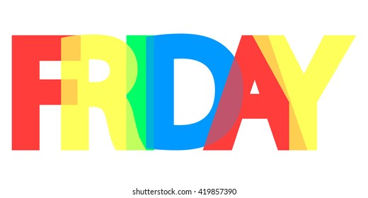 Friday Word Design Banner Background Card Stock Vector (Royalty Free ...