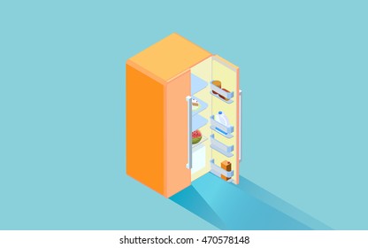 Fridge 3d Isometric