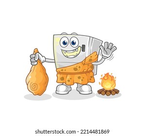 la antigua caricatura del frigorífico. vector de mascota de dibujos animados