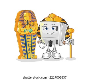 the fridge ancient egypt cartoon. cartoon mascot vector