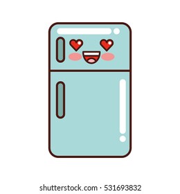 fridge appliance kawaii style isolated icon vector illustration design