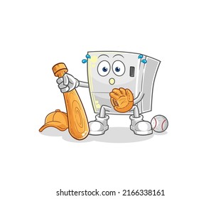 the fridge baseball Catcher cartoon. cartoon mascot vector