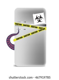 Fridge with biohazard inside