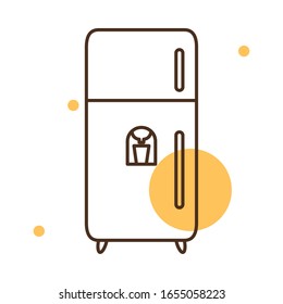 fridge block and line style icon design, House home electronic equipment tool apartment technology interior and household theme Vector illustration