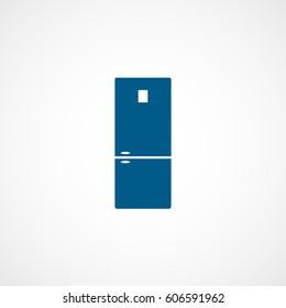 Fridge Blue Flat Icon On White Background
