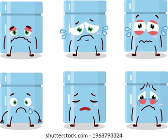 Fridge cartoon in character with sad expression