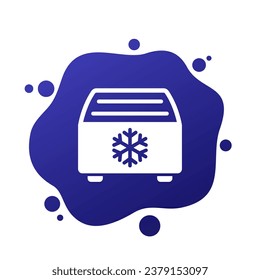 fridge or chiller icon, supermarket freezer vector