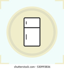 Fridge color icon. Refrigerator. Isolated vector illustration