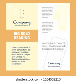 Fridge Company Brochure Title Page Design. Company profile, annual report, presentations, leaflet Vector Background