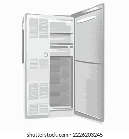 Fridge, Deep Freeze Illustration Vector Cartoon Drawing