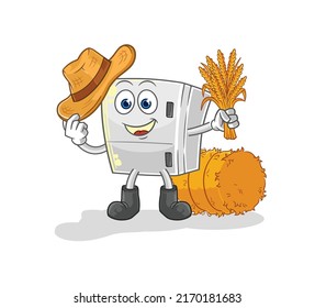 the fridge farmer mascot. cartoon vector