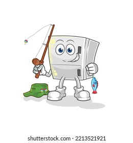 the fridge fisherman illustration. character vector