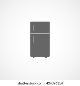 Fridge Flat Icon On White Background