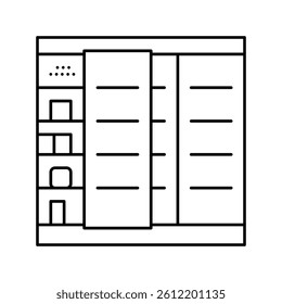 fridge food shop line icon vector. fridge food shop sign. isolated contour symbol black illustration
