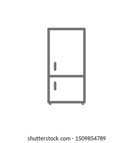 Fridge, freezer line icon. Isolated on white background