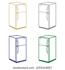 Fridge, Freezer, Refrigerator, Condenser Icon Vector Illustration
