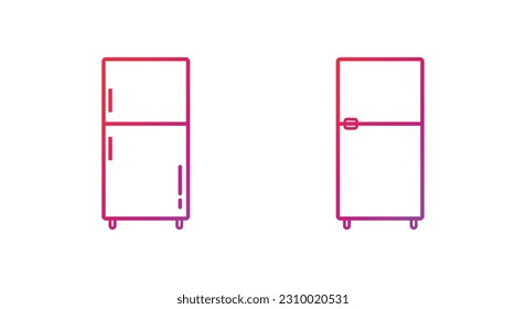 Ilustración vectorial de iconos de gradiente de frigorífico