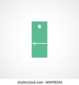 Fridge Green Flat Icon On White Background