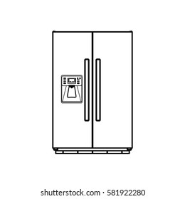 Fridge home appliance icon vector illustration graphic design