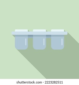 Fridge ice cube tray icon flat vector. Form container. Kitchen form