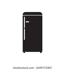 Fridge icon. Black Fridge icon on white background. Vector illustration