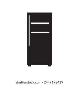 Fridge icon. Black Fridge icon on white background. Vector illustration
