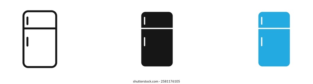 Fridge icon black white vector outline