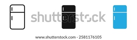 Fridge icon black white vector outline