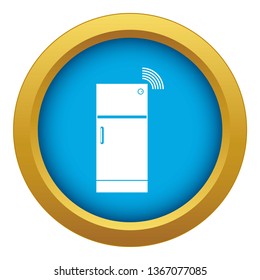 Fridge icon blue vector isolated on white background for any design