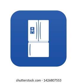 Fridge icon blue vector isolated on white background