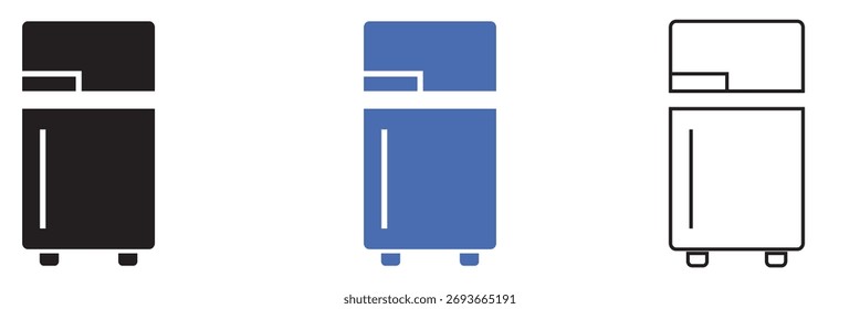 Icono del refrigerador. Ilustración vectorial de equipos Electrónicas.  EPS 10