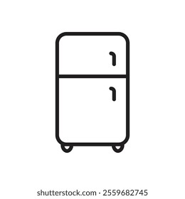 Fridge icon Flat art in black and white isolated