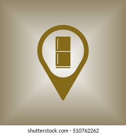 Fridge icon. Flat design.