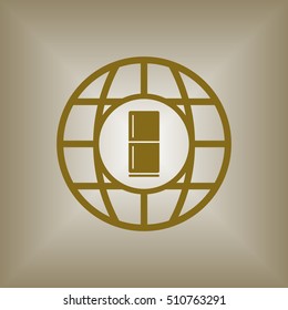 Fridge icon. Flat design.