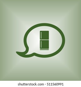 Fridge icon. Flat design.
