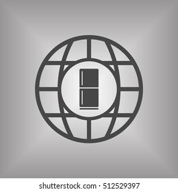 Fridge icon. Flat design.