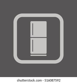 Fridge icon. Flat design.