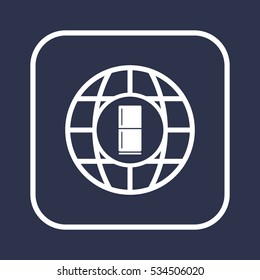 Fridge icon. Flat design.
