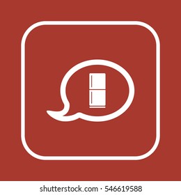Fridge icon. Flat design.