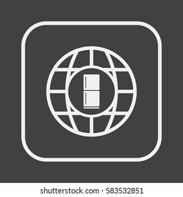 Fridge icon. Flat design.