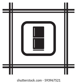 Fridge icon. Flat design.