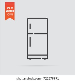 Fridge icon in flat style isolated on grey background. For your design, logo. Vector illustration.
