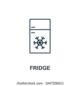 Fridge icon from household collection. Simple line Fridge icon for templates, web design and infographics svg