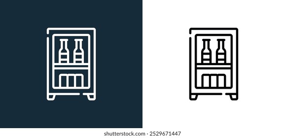 fridge icon isolated on white and black colors. fridge outline linear vector icon from beer collection for mobile apps, web and ui.