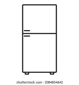Fridge icon. Kitchen symbol. House appliance. Simple design. Flat art. Food concept. Vector illustration. Stock image. 