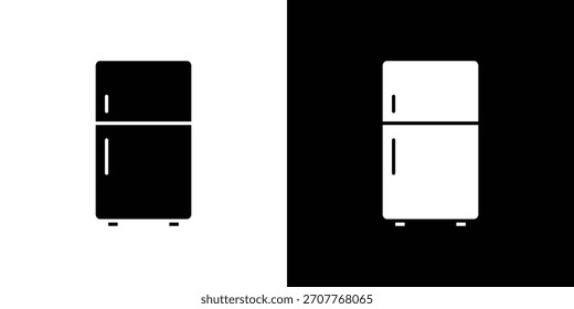 Trazo editable del arte de la línea del icono del refrigerador y colección sólida para el diseño App