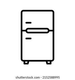 Fridge Icon. Line Art Style Design Isolated On White Background