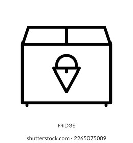 icono del refrigerador. Diseño De Estilo De Arte De Línea Aislado En Fondo Blanco