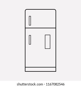 Fridge icon line element. Vector illustration of fridge icon line isolated on clean background for your web mobile app logo design.