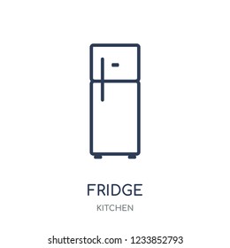 Fridge icon. Fridge linear symbol design from Kitchen collection. Simple outline element vector illustration on white background